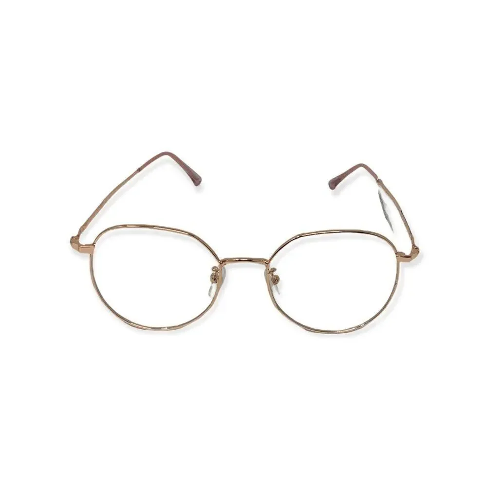BP 50mm Round Blue Light Filtering Wire Frame Glasses in Pink NWT